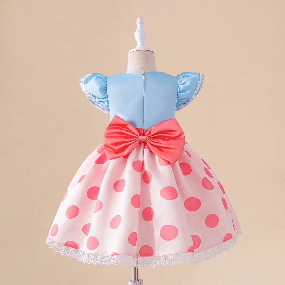 Baby Girl Dot Princess Party Dress Kids 1st Birthday Baptism Tutu Dresses Toddler Girl Fluffy Pleated Summer Gown Infant Costume