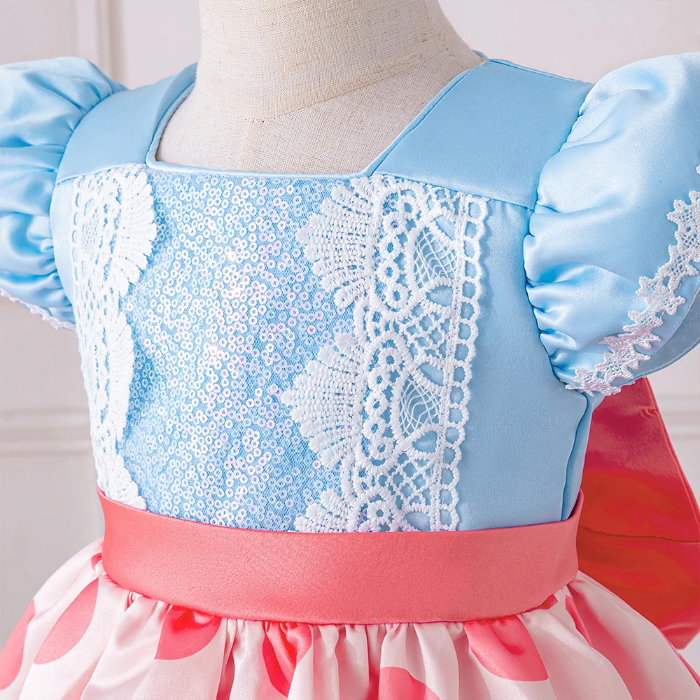 Baby Girl Dot Princess Party Dress Kids 1st Birthday Baptism Tutu Dresses Toddler Girl Fluffy Pleated Summer Gown Infant Costume