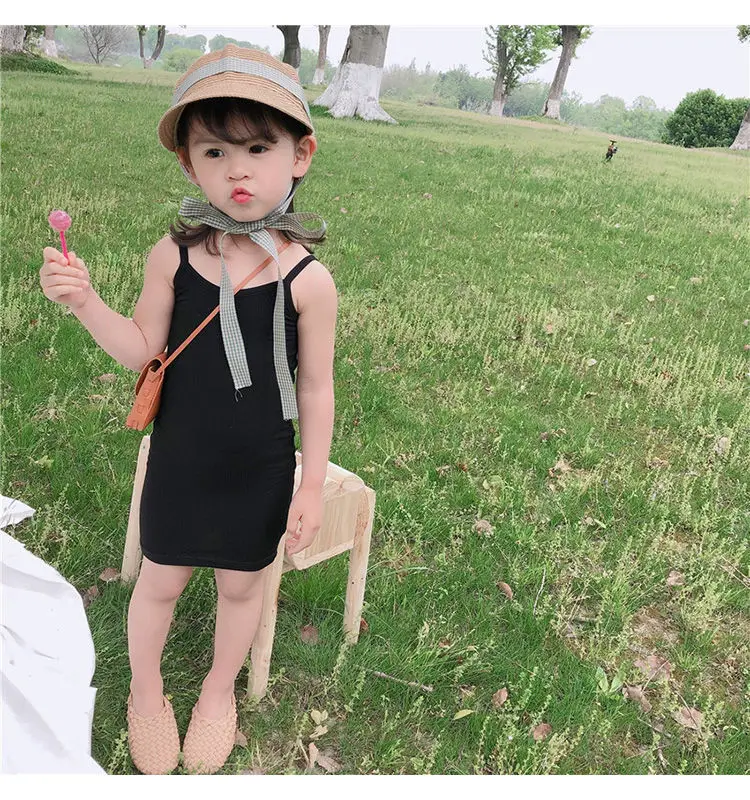 Kids Girl Clothes Summer New Sling Dress Slim Style Dresses Sweet and lovely Daily Casual Clothing for Child Girl