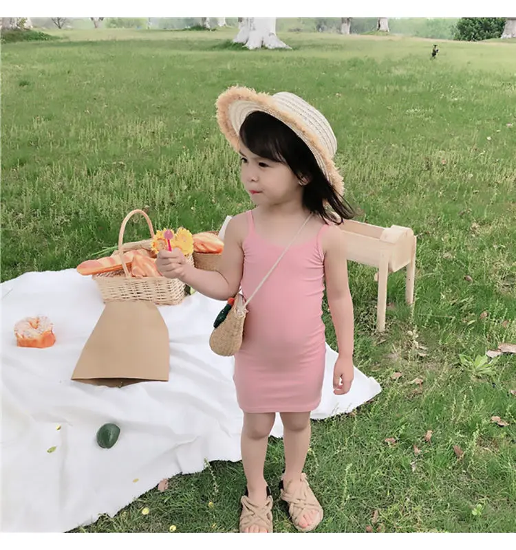 Kids Girl Clothes Summer New Sling Dress Slim Style Dresses Sweet and lovely Daily Casual Clothing for Child Girl