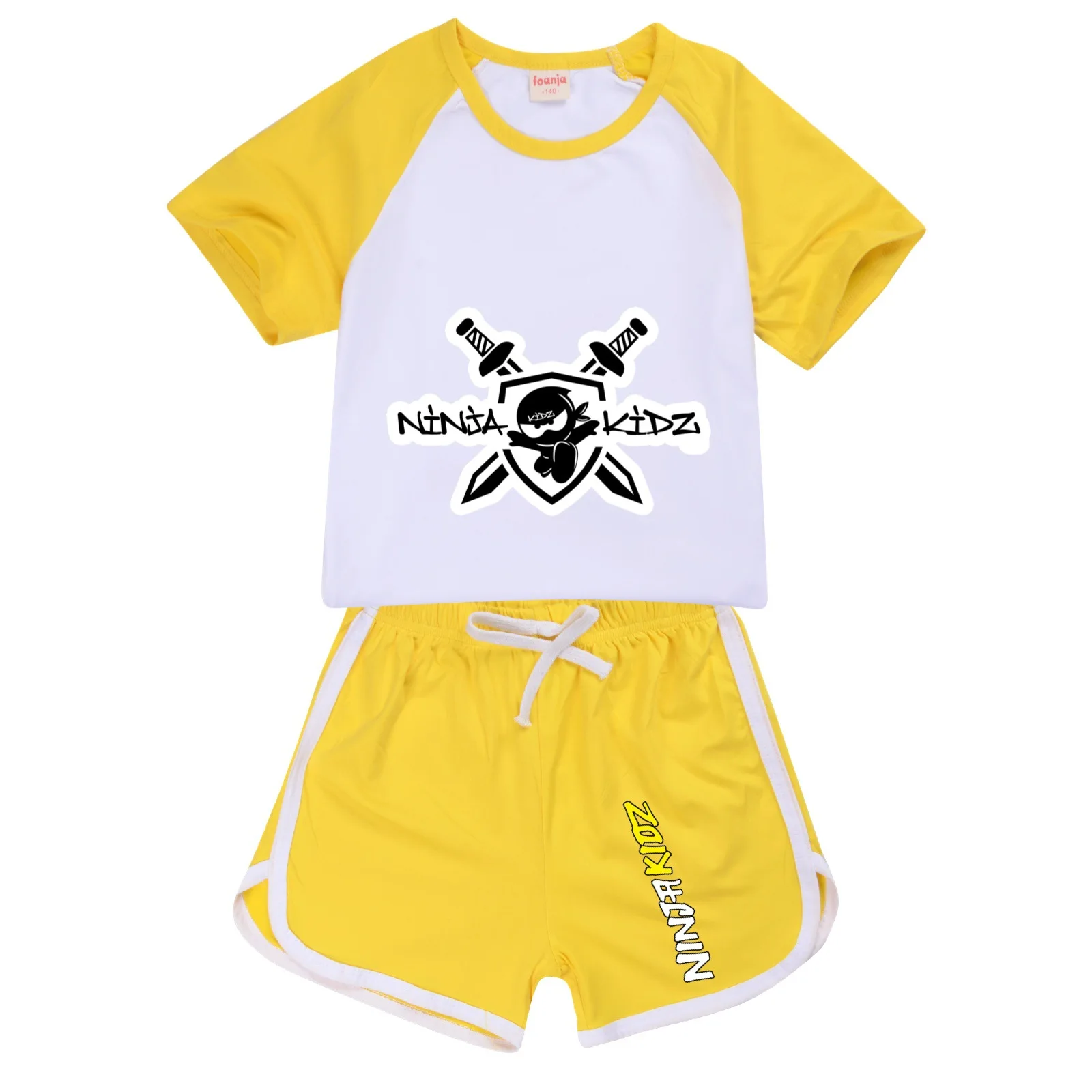 Ninja Kidz Kids Clothes Cotton Sport Tracksuits T-shirts Sweatshirt Suit Cartoon Pattern Set Teenager Baby Boys Girls Clothing