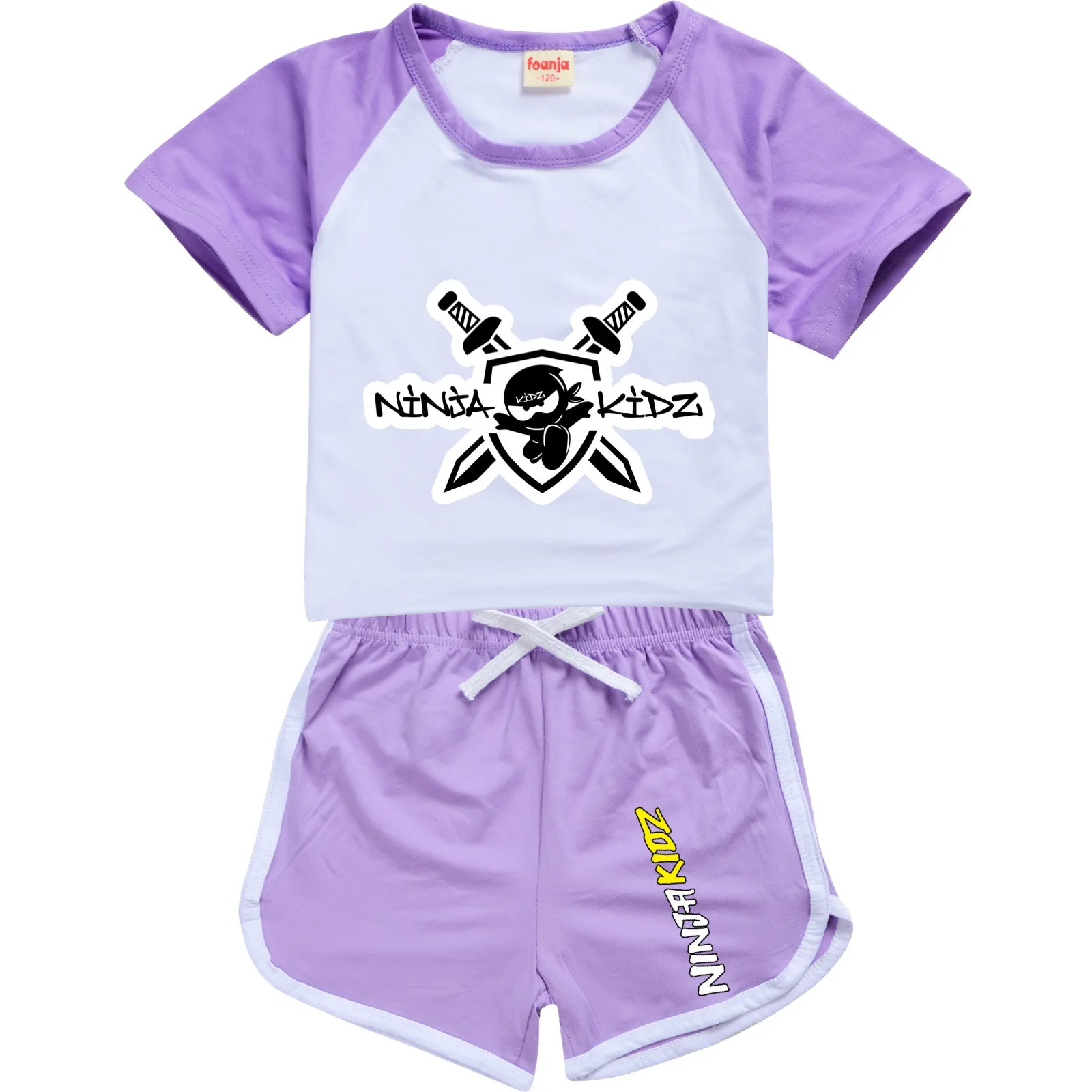 Ninja Kidz Kids Clothes Cotton Sport Tracksuits T-shirts Sweatshirt Suit Cartoon Pattern Set Teenager Baby Boys Girls Clothing