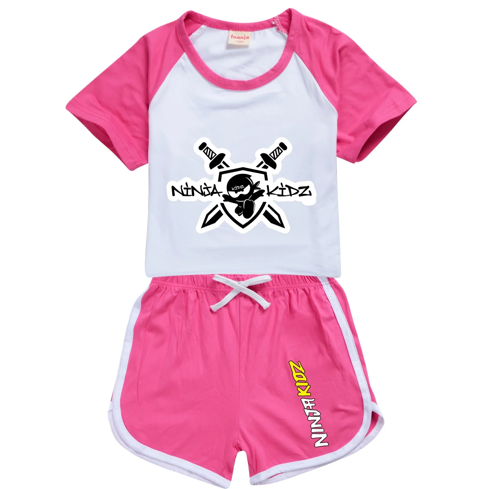 Ninja Kidz Kids Clothes Cotton Sport Tracksuits T-shirts Sweatshirt Suit Cartoon Pattern Set Teenager Baby Boys Girls Clothing