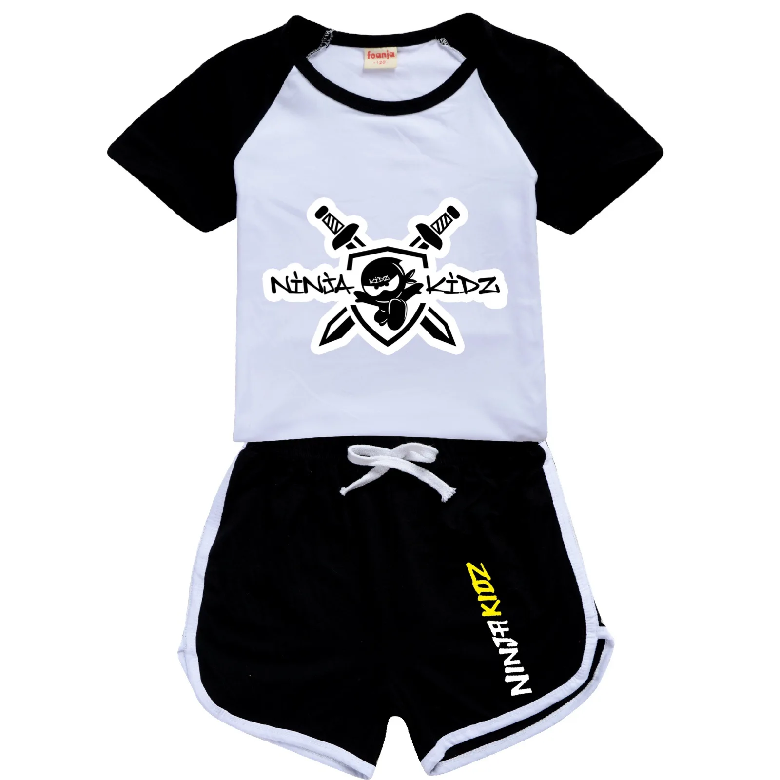 Ninja Kidz Kids Clothes Cotton Sport Tracksuits T-shirts Sweatshirt Suit Cartoon Pattern Set Teenager Baby Boys Girls Clothing
