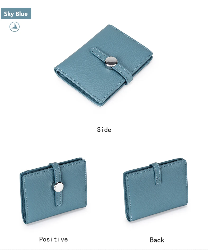 100% Cow Genuine Leather Women's Wallets and Fashion Small Money Bag Luxury Wallet Design Coin Purses Simple Wallet Card Holder