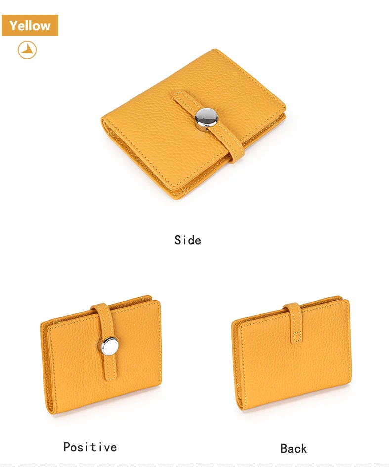 100% Cow Genuine Leather Women's Wallets and Fashion Small Money Bag Luxury Wallet Design Coin Purses Simple Wallet Card Holder