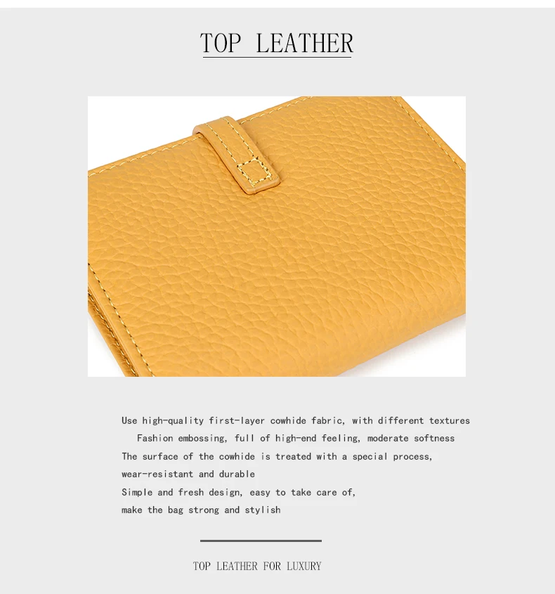 100% Cow Genuine Leather Women's Wallets and Fashion Small Money Bag Luxury Wallet Design Coin Purses Simple Wallet Card Holder