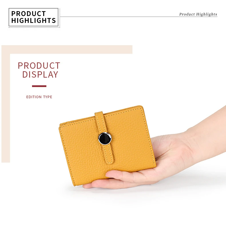 100% Cow Genuine Leather Women's Wallets and Fashion Small Money Bag Luxury Wallet Design Coin Purses Simple Wallet Card Holder