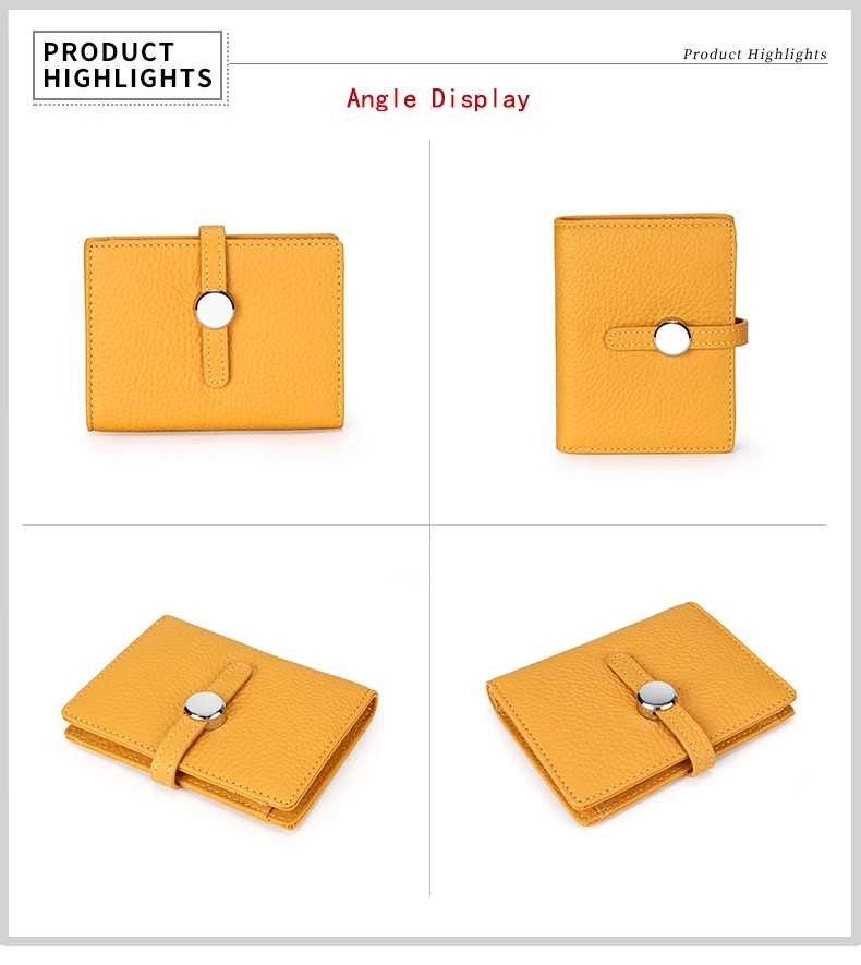 100% Cow Genuine Leather Women's Wallets and Fashion Small Money Bag Luxury Wallet Design Coin Purses Simple Wallet Card Holder