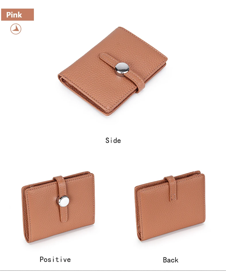 100% Cow Genuine Leather Women's Wallets and Fashion Small Money Bag Luxury Wallet Design Coin Purses Simple Wallet Card Holder