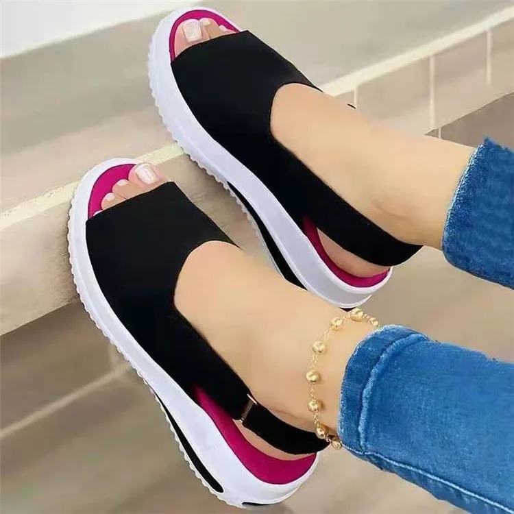 Shoes Summer Women Sandals Peep Toe Sandals Ladies Lightweight Sandals Woman Breathable New Fashion Non-Slip Female Footwear