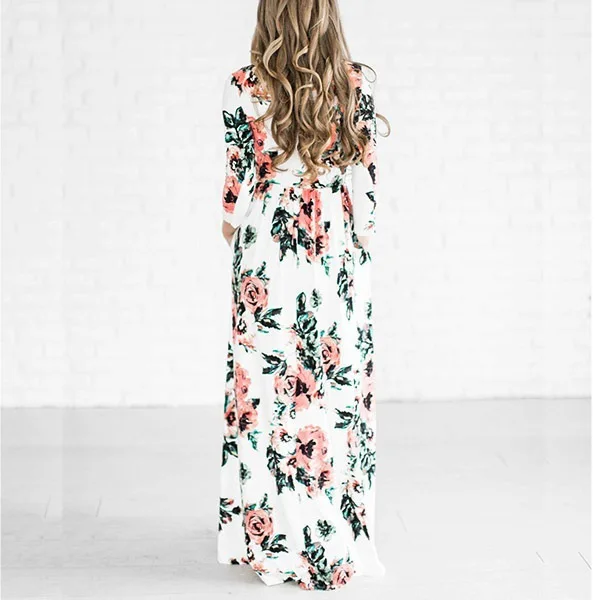 Summer Mommy and Me Family Matching Mother Daughter Flower Dresses Clothes Mom Dress Kids Child Outfits Mum Baby Girl Clothing