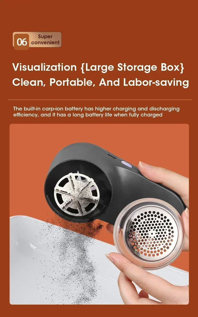 Electric Lint Remover Electric Hairball Sweater Trimmer Type-C USB Charging Convenient Smart LED Pellet Cutter Fast Household
