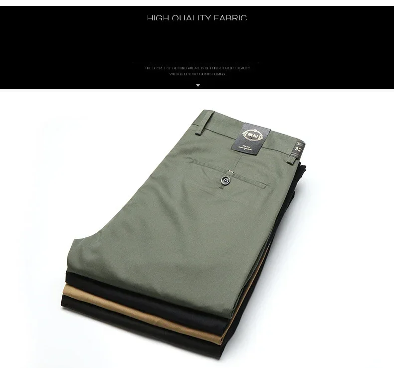 Men's Classic Stretch Casual Pants Business Office Straight Male Pants Brand Clothing Fashion Soft Cozy Trousers Solid Color