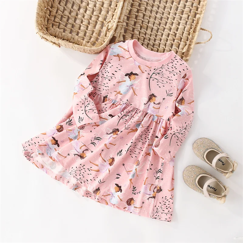 Jumping Meters 2-7 Princess Girls Dresses Fairy Tale Cotton Long Sleeve Children's Clothes Party Fashion Kids Frocks
