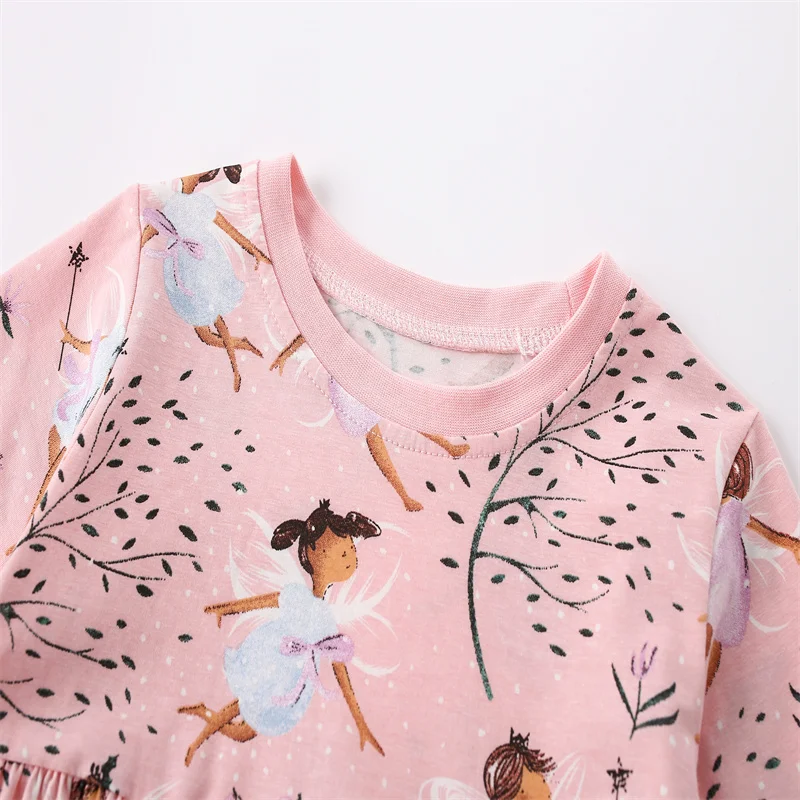 Jumping Meters 2-7 Princess Girls Dresses Fairy Tale Cotton Long Sleeve Children's Clothes Party Fashion Kids Frocks