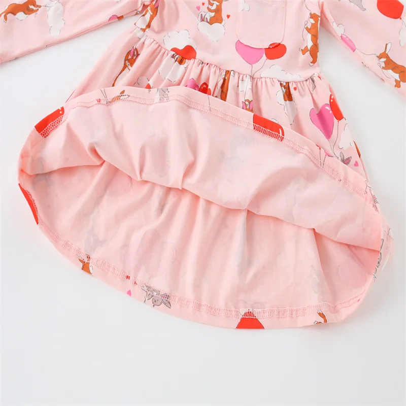 Jumping Meters 2-7 Princess Girls Dresses Fairy Tale Cotton Long Sleeve Children's Clothes Party Fashion Kids Frocks