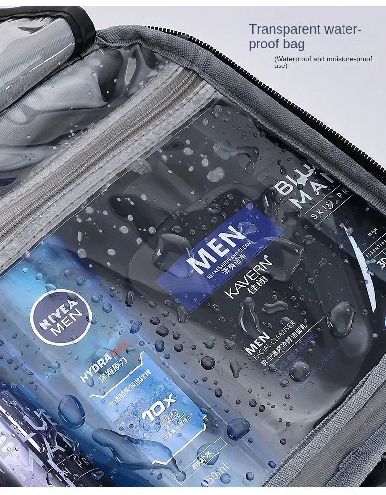 Men's Cosmetic Bags Travel Essentials Cosmetics Organizer Foldable Hanging Storage Bag Clear Waterproof Luxury Makeup Bag