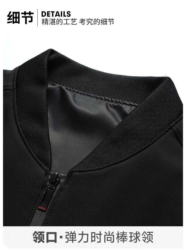 Business Casual Men's Jacket Coats Collar Zipper Simple Middle-Aged Elderly Men Dad clothes Office Outerwear men