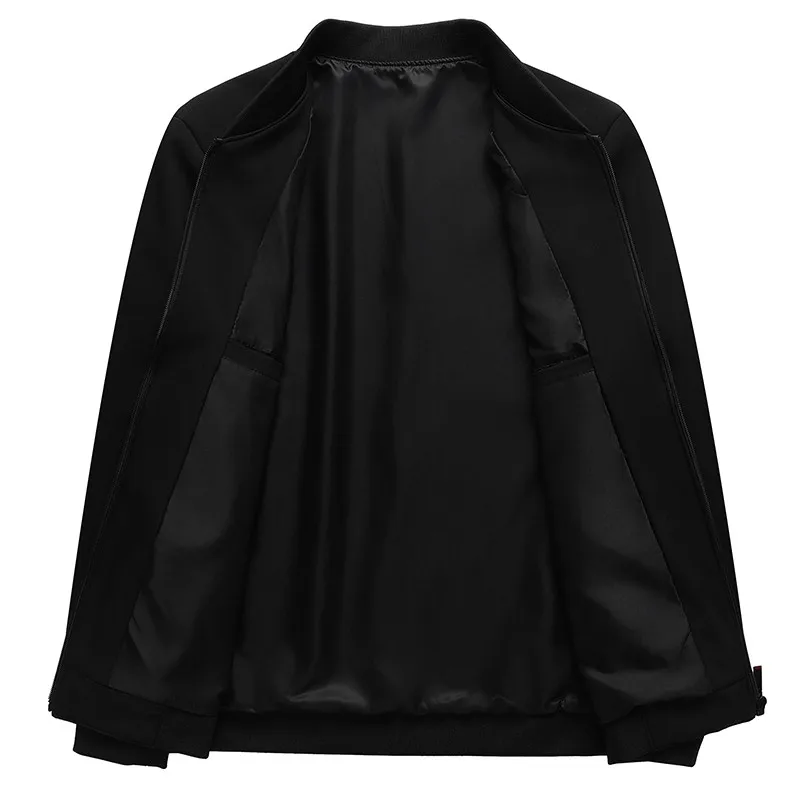 Business Casual Men's Jacket Coats Collar Zipper Simple Middle-Aged Elderly Men Dad clothes Office Outerwear men