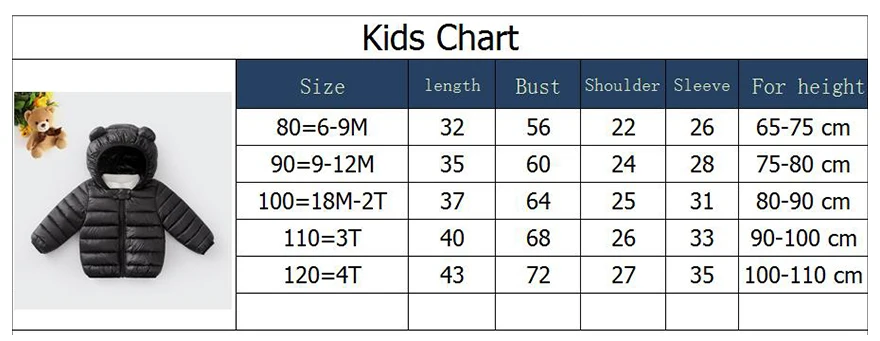 Winter Baby Children Coats Down Cotton Jackets For Toddler Boys Kids Warm Outerwear Cartoon Ears Baby Girls Hooded Down Jacket
