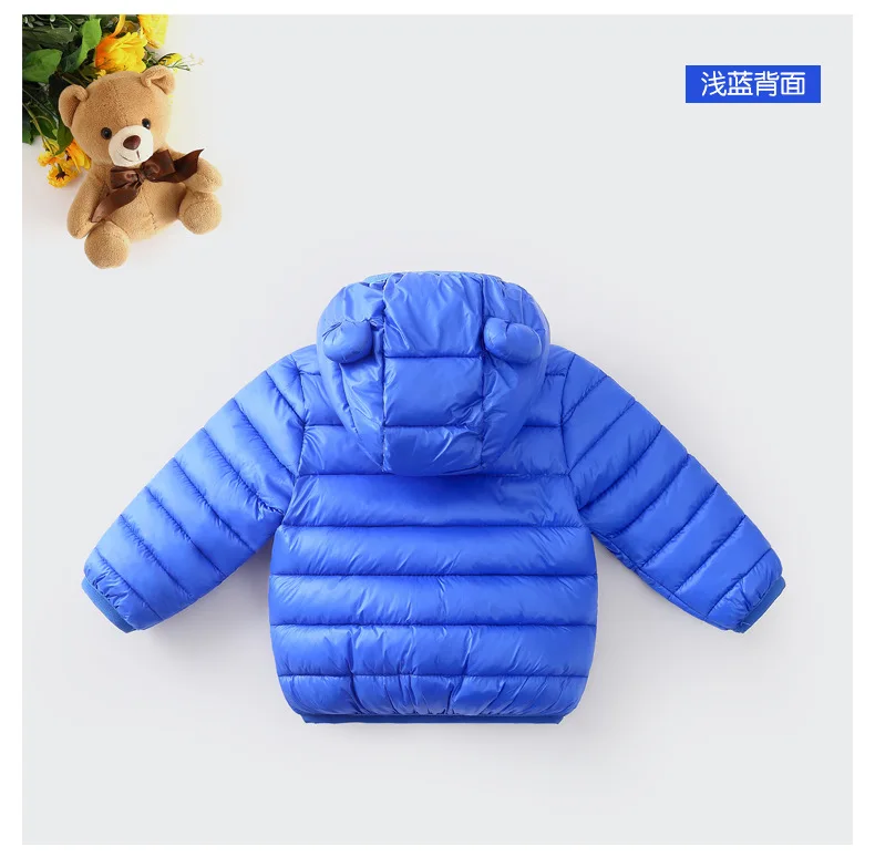 Winter Baby Children Coats Down Cotton Jackets For Toddler Boys Kids Warm Outerwear Cartoon Ears Baby Girls Hooded Down Jacket