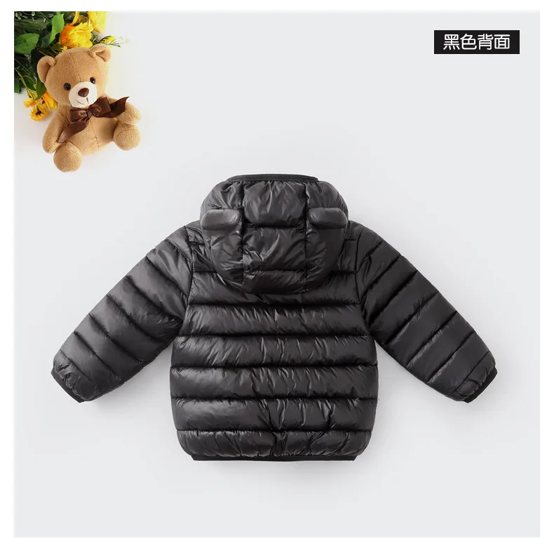 Winter Baby Children Coats Down Cotton Jackets For Toddler Boys Kids Warm Outerwear Cartoon Ears Baby Girls Hooded Down Jacket