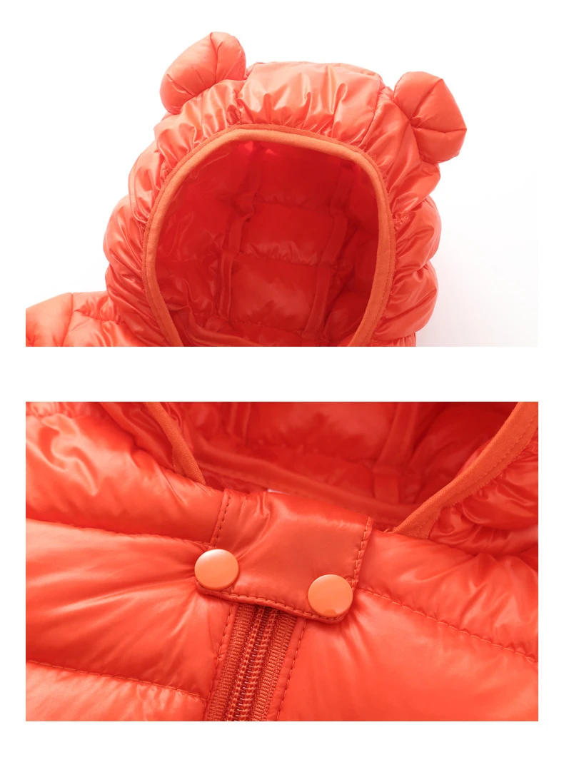 Winter Baby Children Coats Down Cotton Jackets For Toddler Boys Kids Warm Outerwear Cartoon Ears Baby Girls Hooded Down Jacket