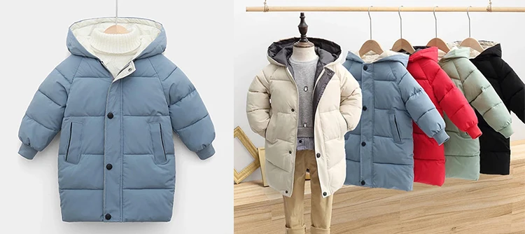 Winter Baby Children Coats Down Cotton Jackets For Toddler Boys Kids Warm Outerwear Cartoon Ears Baby Girls Hooded Down Jacket