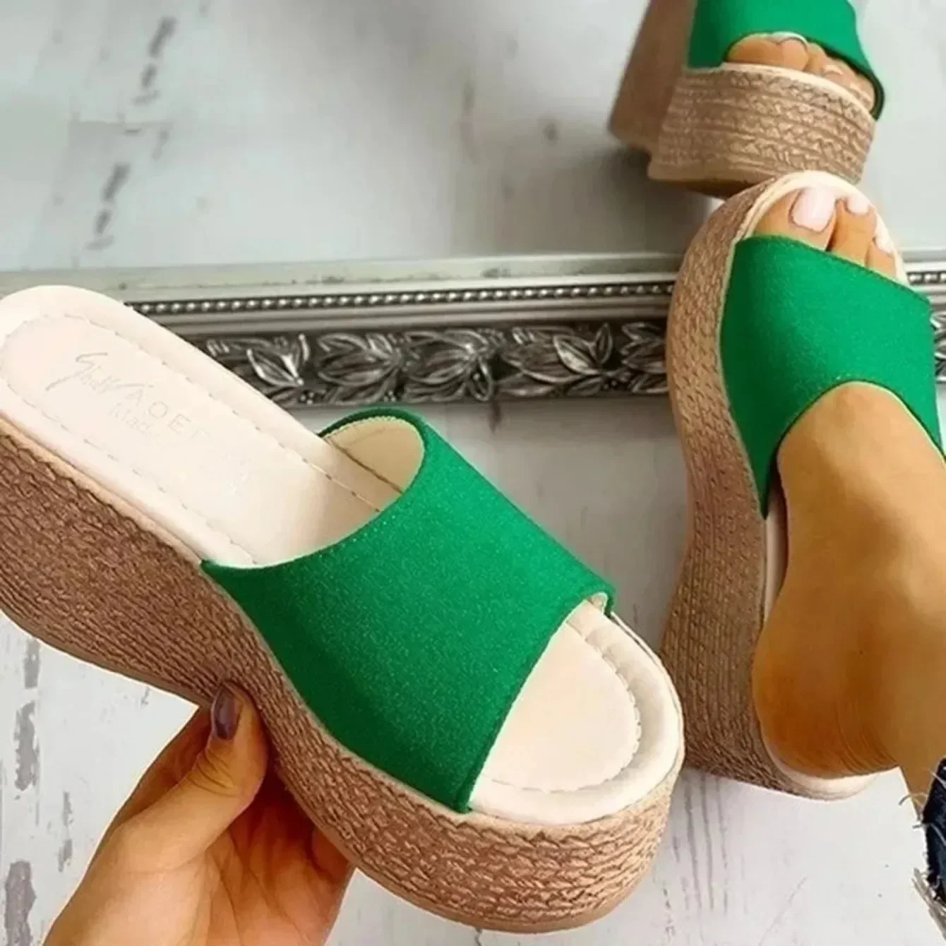 2024 New Summer Women's Sandals Peep-Toe Shoes Woman High-Heeled Platfroms Slides Women Casual Wedges for Women High Sandals