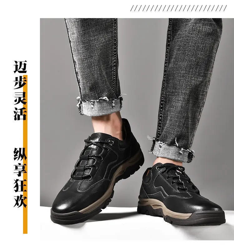 2024 Business Comfort Men's Shoes Simple versatile leather footwear Casual outdoor anti slip loafers male new comfortable flat