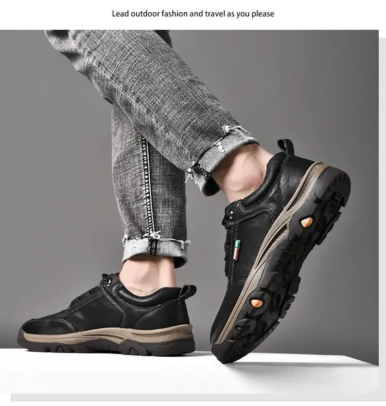 2024 Business Comfort Men's Shoes Simple versatile leather footwear Casual outdoor anti slip loafers male new comfortable flat