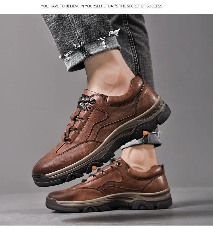 2024 Business Comfort Men's Shoes Simple versatile leather footwear Casual outdoor anti slip loafers male new comfortable flat