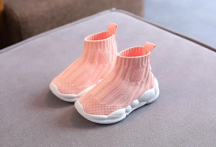 Children's Sneakers Spring Autumn Breathable Girls Causal High-top Socks Shoes Fashion Versatile Kids Causal Boys Running Shoes