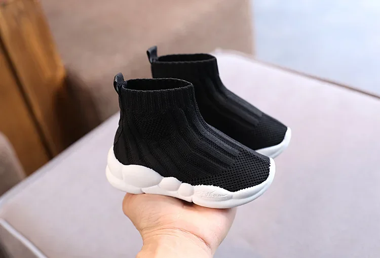 Children's Sneakers Spring Autumn Breathable Girls Causal High-top Socks Shoes Fashion Versatile Kids Causal Boys Running Shoes