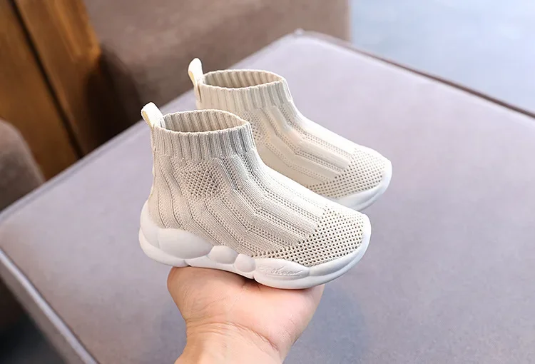Children's Sneakers Spring Autumn Breathable Girls Causal High-top Socks Shoes Fashion Versatile Kids Causal Boys Running Shoes