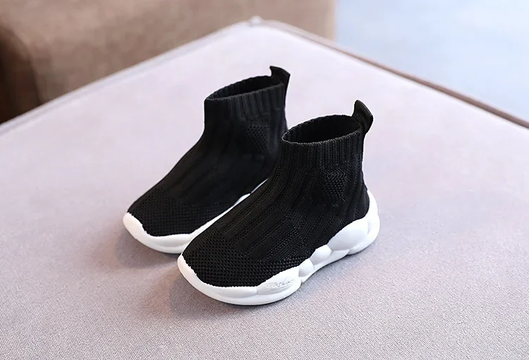 Children's Sneakers Spring Autumn Breathable Girls Causal High-top Socks Shoes Fashion Versatile Kids Causal Boys Running Shoes