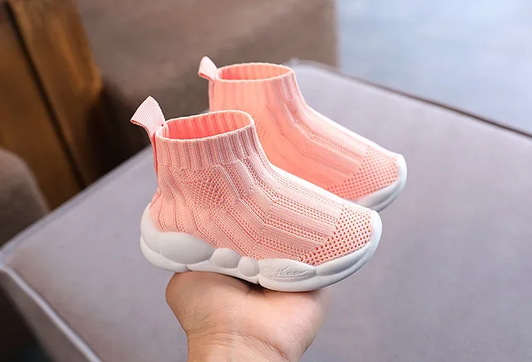 Children's Sneakers Spring Autumn Breathable Girls Causal High-top Socks Shoes Fashion Versatile Kids Causal Boys Running Shoes