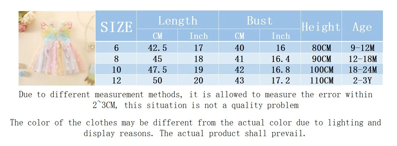 Girls' Summer New Children'S Dream Elf Butterfly Rainbow Baby Tank Tops Princess Dress