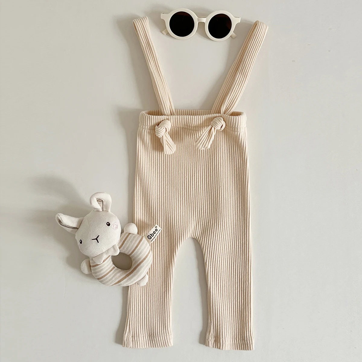 Toddler Fall Clothes Baby Pants Pure Cotton Jumpsuit Basic Elasticity Pants Girls Boys Pp Pants Baby Strap Overalls 0-18M