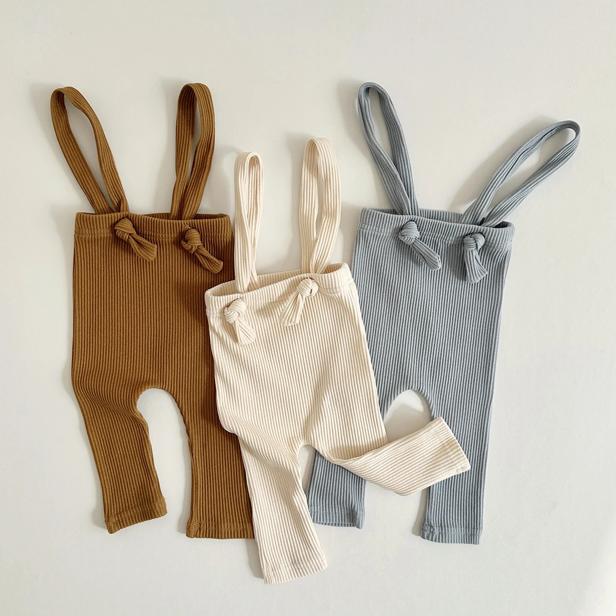 Toddler Fall Clothes Baby Pants Pure Cotton Jumpsuit Basic Elasticity Pants Girls Boys Pp Pants Baby Strap Overalls 0-18M