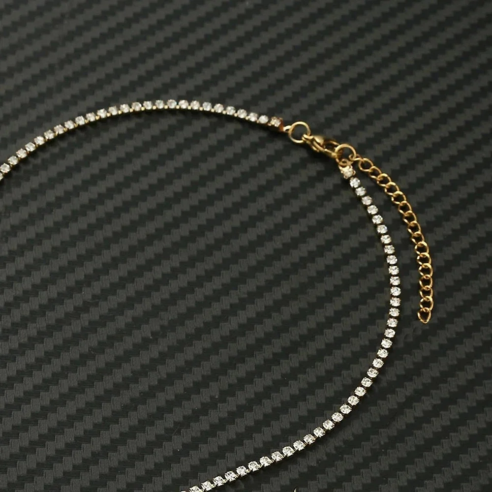 Dainty Tennis Chain Choker Necklace Female Gold Silver Color Stainless Steel Cubic Zirconia Neck Chains for Women Jewelry Gift