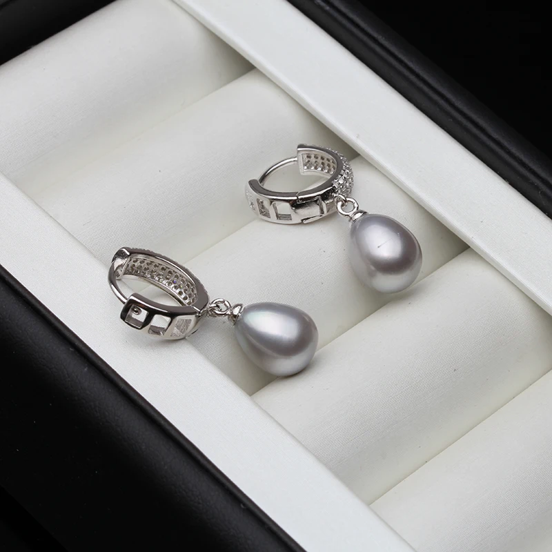 Genuine Silver 925 Pearl Earring Jewlery, White Bridal Natural Fresh Water Earrings Woman Pearl Wife Mom Birthday Gift White Pin