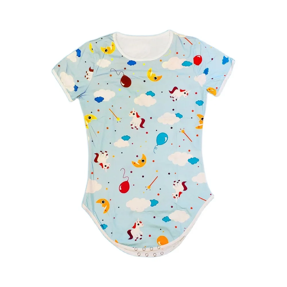 DDLG Adult Bodysuit Pajamas Snap Crotch Romper Onesie For Adult Baby Diaper lover Boys For Adult Baby Girl