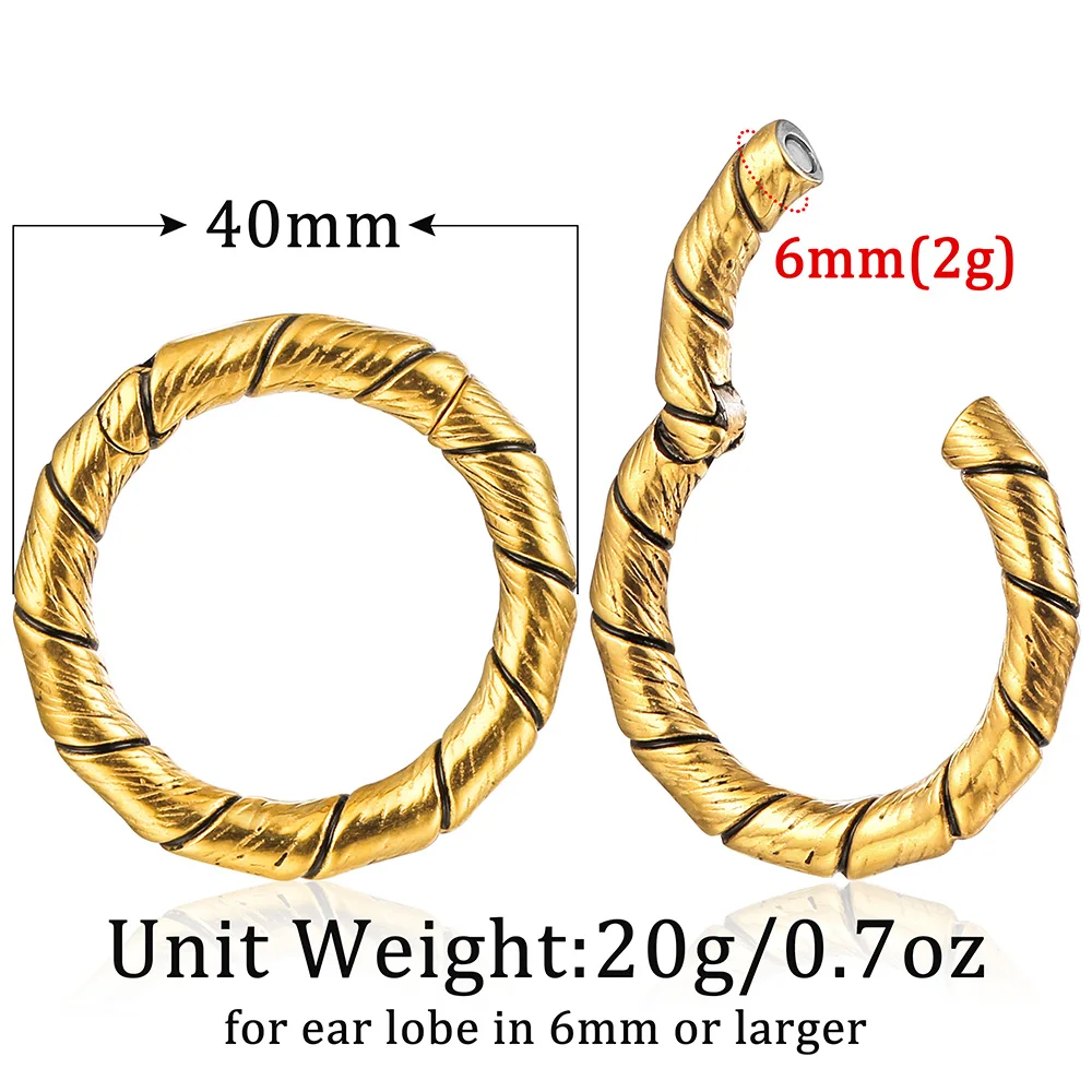 Casvort 2PCS 316 Stainless Steel Round Punk Ear Weights Hanger Ear Plugs for Stretched Lobe Piercing Women Men Body Jewelry