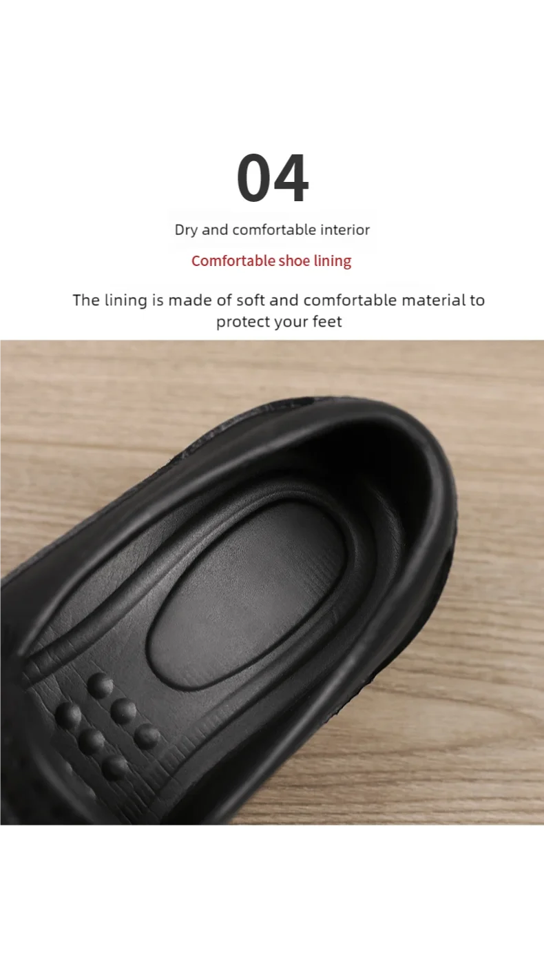 Chef shoes four seasons new anti slip oil resistant plus size business casual men's work EVA shoes fashion comfort soft soled