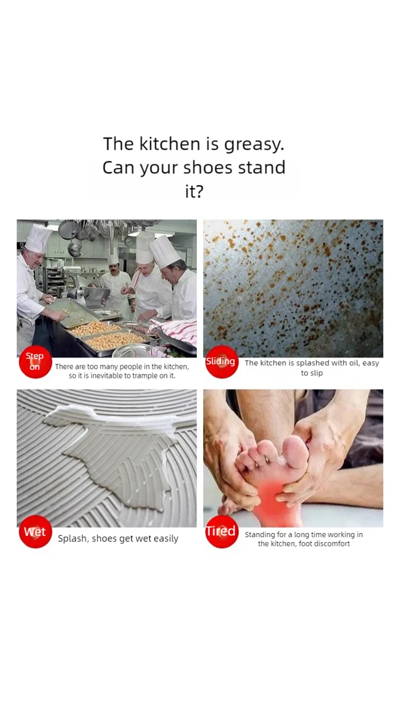 Chef shoes four seasons new anti slip oil resistant plus size business casual men's work EVA shoes fashion comfort soft soled