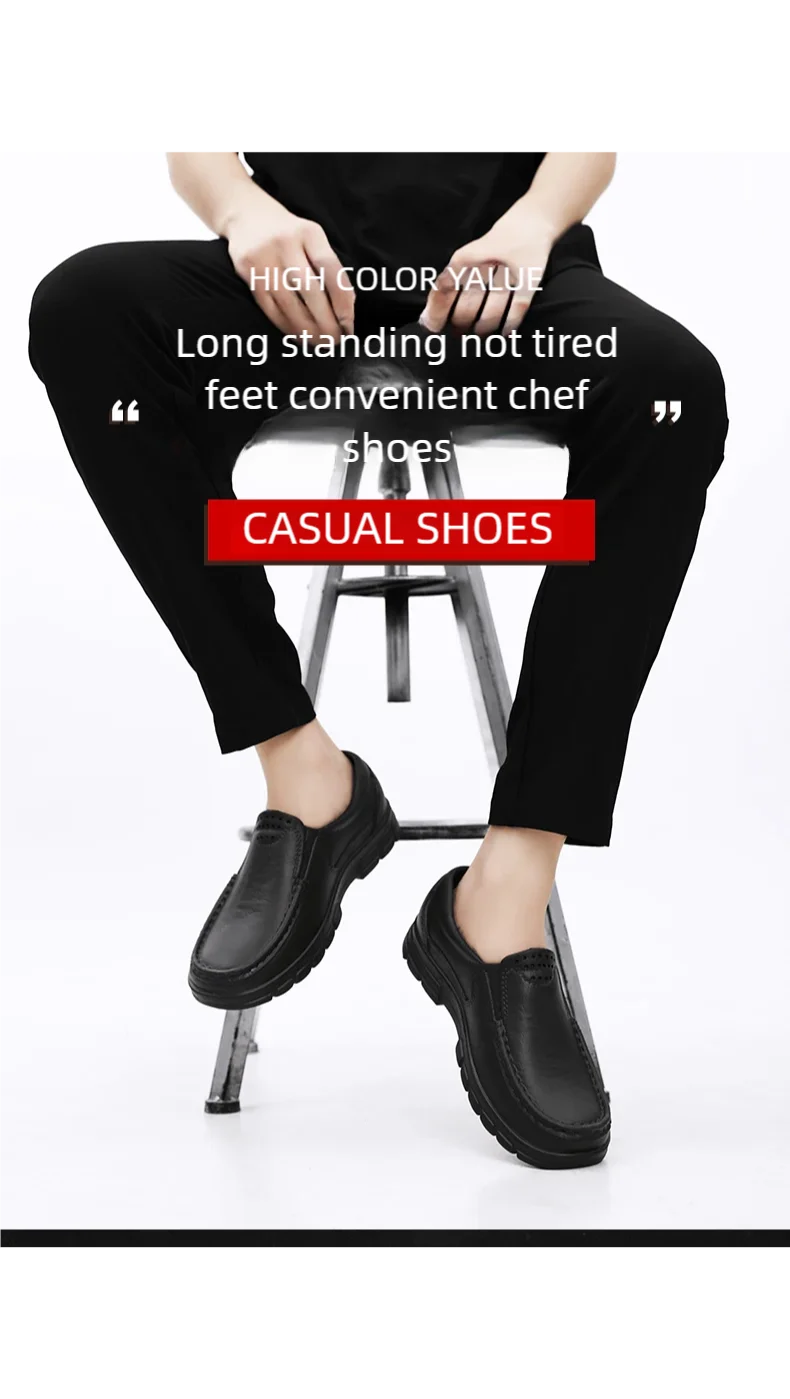 Chef shoes four seasons new anti slip oil resistant plus size business casual men's work EVA shoes fashion comfort soft soled