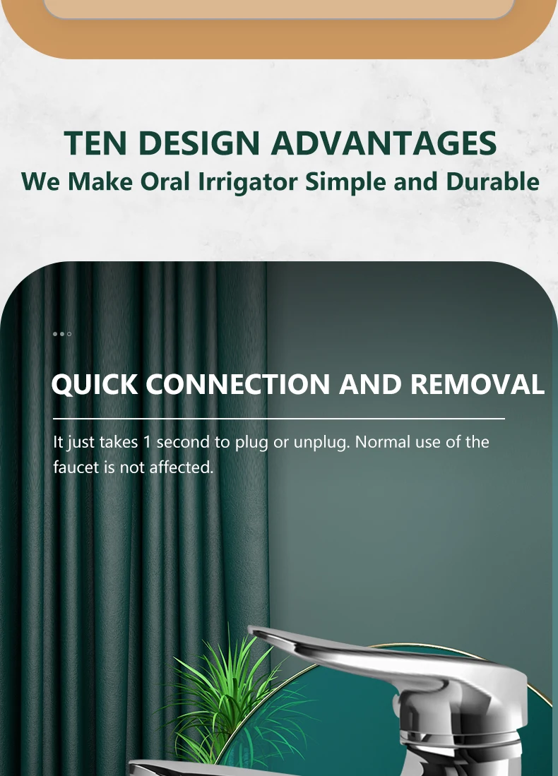 New Faucet Oral Irrigator Portable Teeth Cleaner Dental Water Flosser Pressure Adjustable Water Pick Jet Flossing No Charge Need