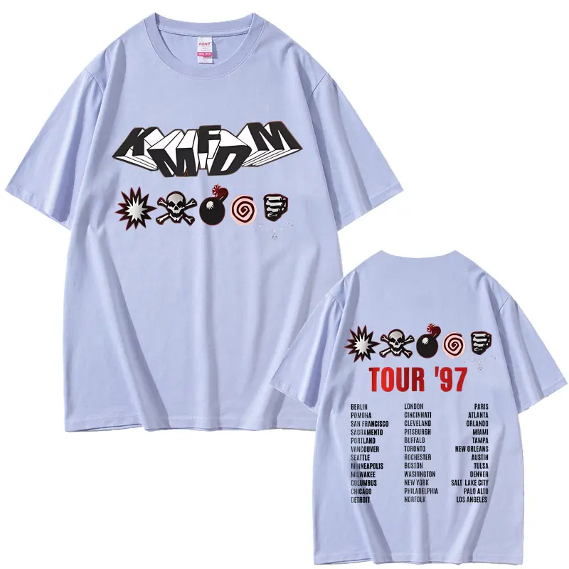 Rock Band Kmfdm Tour 97 Graphic T Shirts Men Women Vintage Gothic Punk T-shirt Unsiex Pure Cotton Casual Oversized Short Sleeve